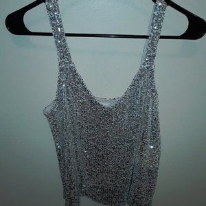 Altar'd state Champagne sequin Tank Top